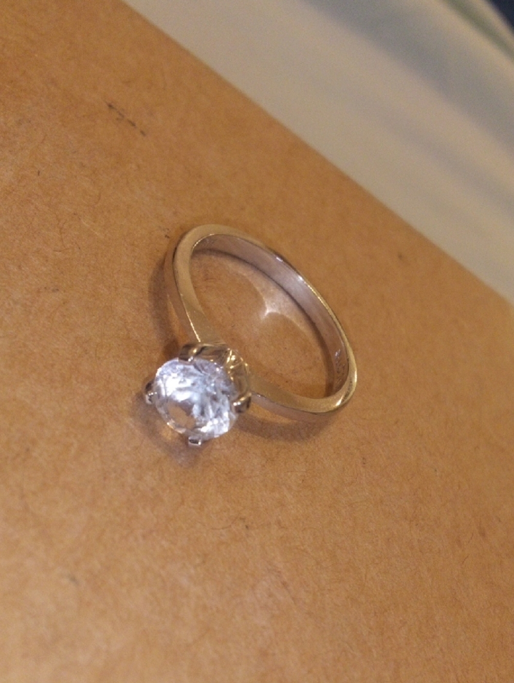 Classic‎ Solitaire Silver Ring with Clear Stone